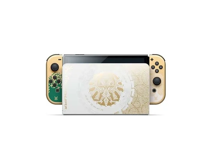 Nintendo Switch OLED - The Legend of Zelda: Tears of the Kingdom Edition - Spilkonsol - Full HD - hvid, grøn, guld