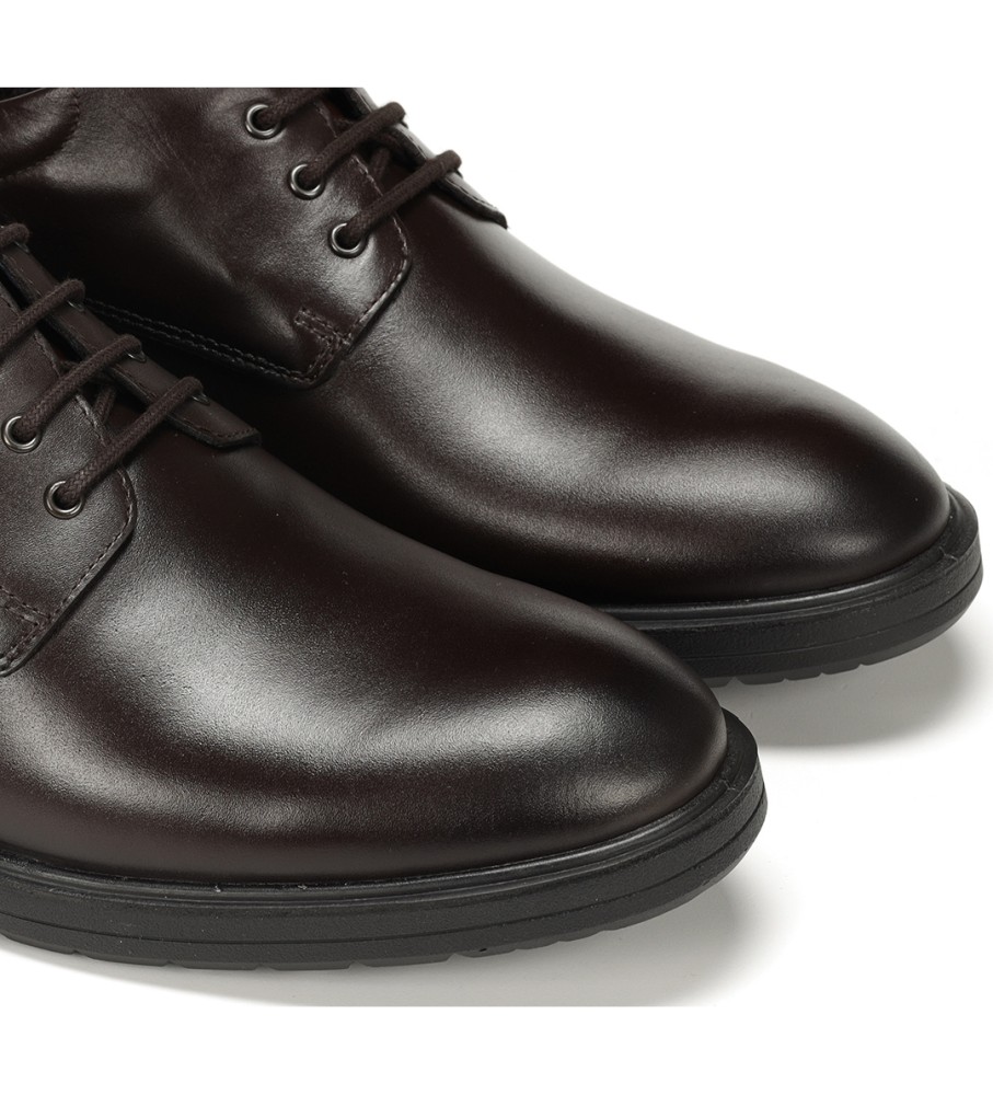 Sapatos de couro Fluchos F1304 marrom escuro