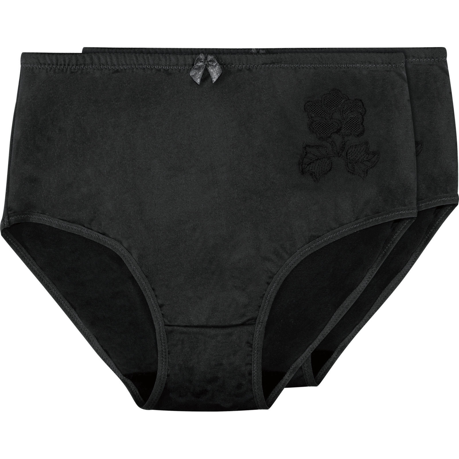 Damen-Slip Microfaser, 2er-Pack M, schwarz