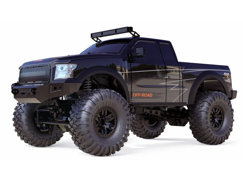 Amewi Scale Crawler Dirt Climbing PickUp 4WD, Schwarz 1:10, Geländegängiger 4x4 Pickup-Truck für Einsteiger