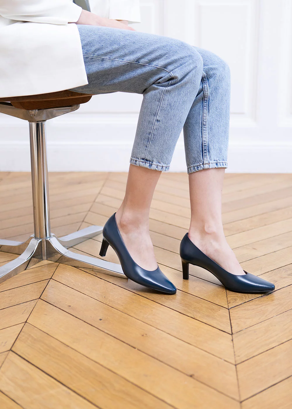 ESCARPIN PARIS CUIR MARINE