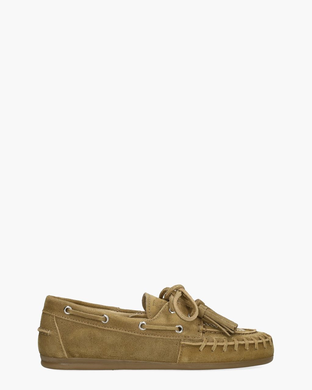 Posa Boat Loafer Fringe Brushed Lichtbruin Dames Veterschoenen