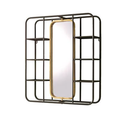 Étagère murale avec miroir pivotant