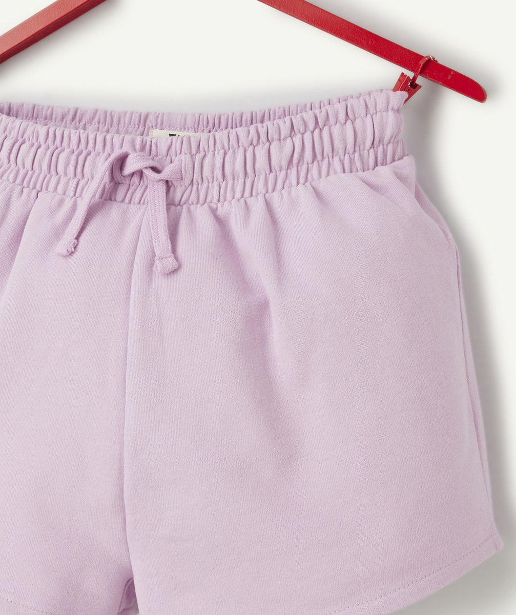 short fille en coton bio violet