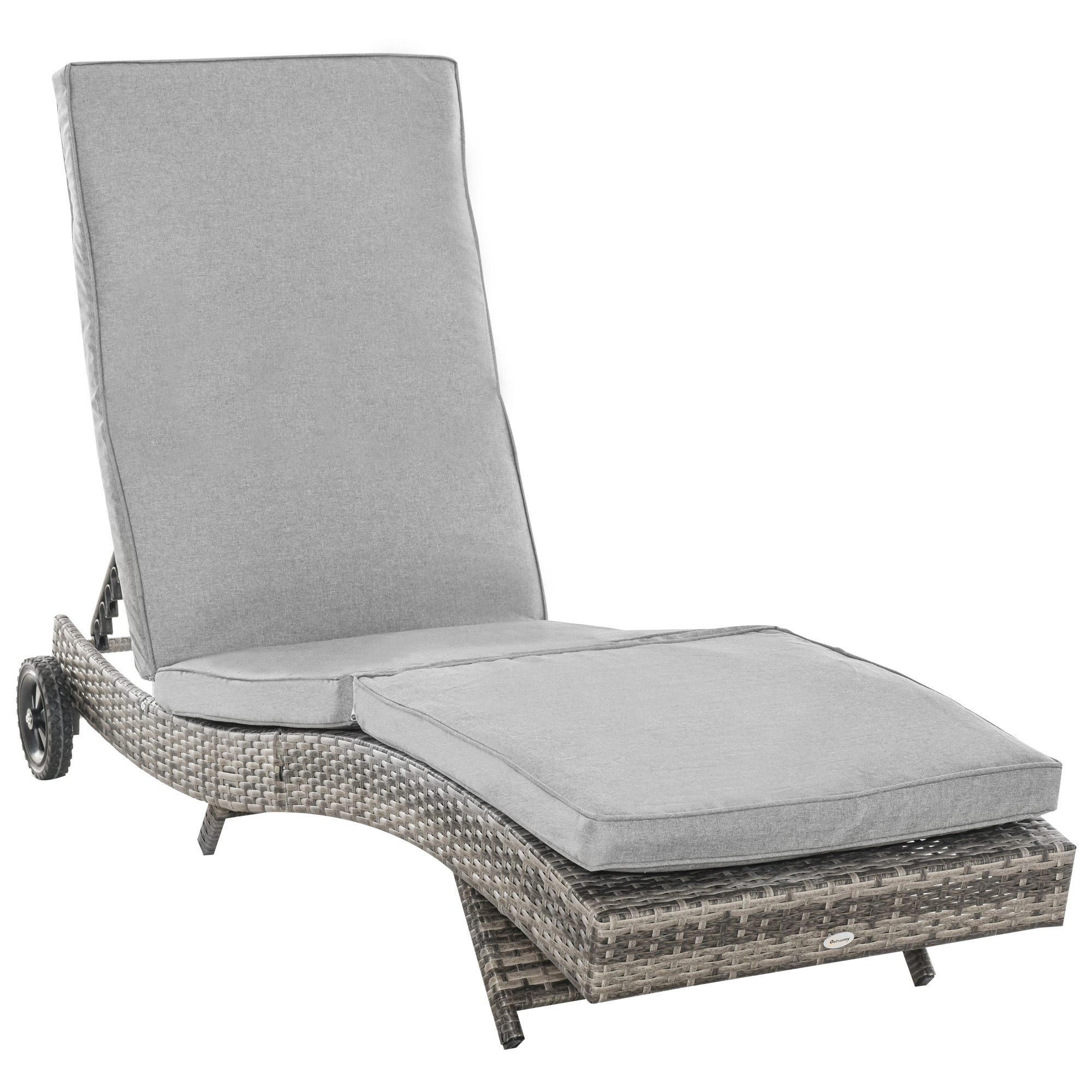 Espreguiçadeira de jardim Outsunny cinza
