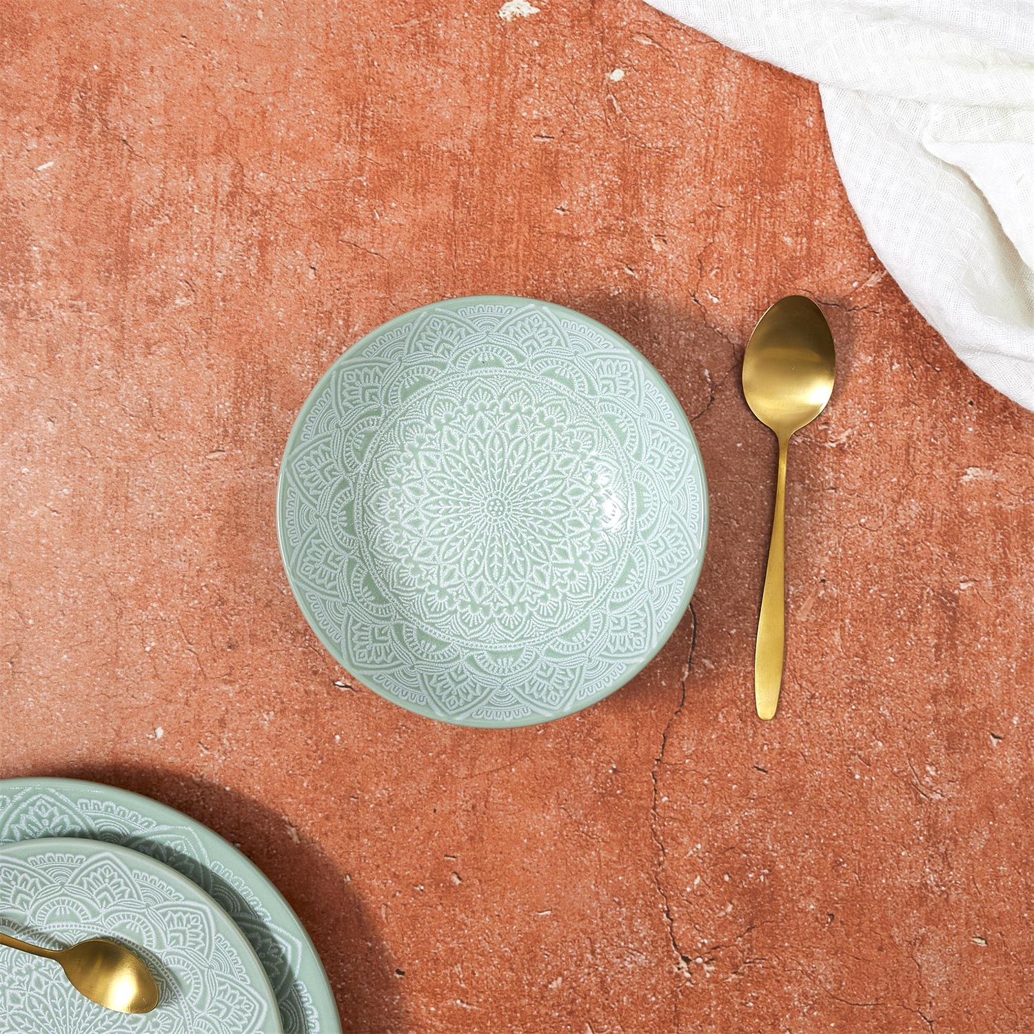 ASSIETTE CREUSE SAHARA VERT 18.5CM