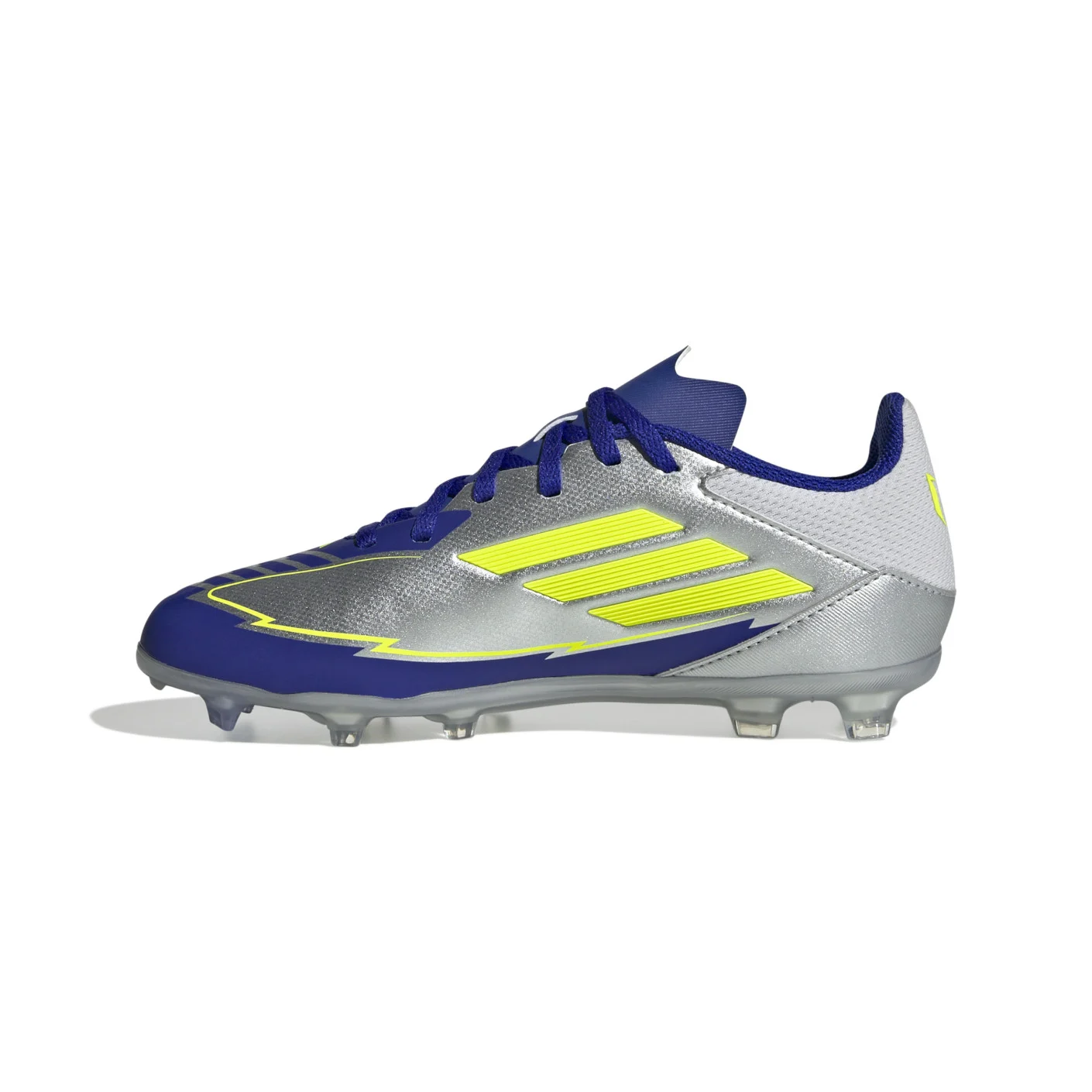 Adidas F50 Messi League Gras / Kunstgras Voetbalschoenen (MG) Kids Zilver Donkerblauw Geel