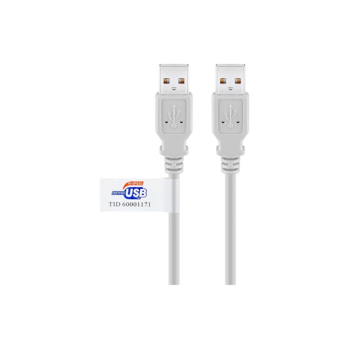 USB 2.0 Hi-Speed-kabel med USB-sertifikat, grå