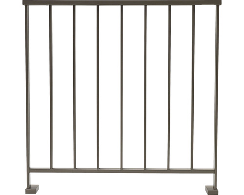 Pertura Triton taupe G-vormige aluminium leuning complete set voor vloermontage, 2 m