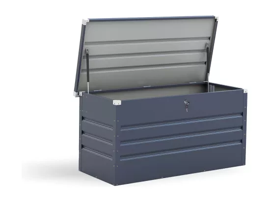 Coffre de rangement gris en acier 131x61x62 cm CASEO