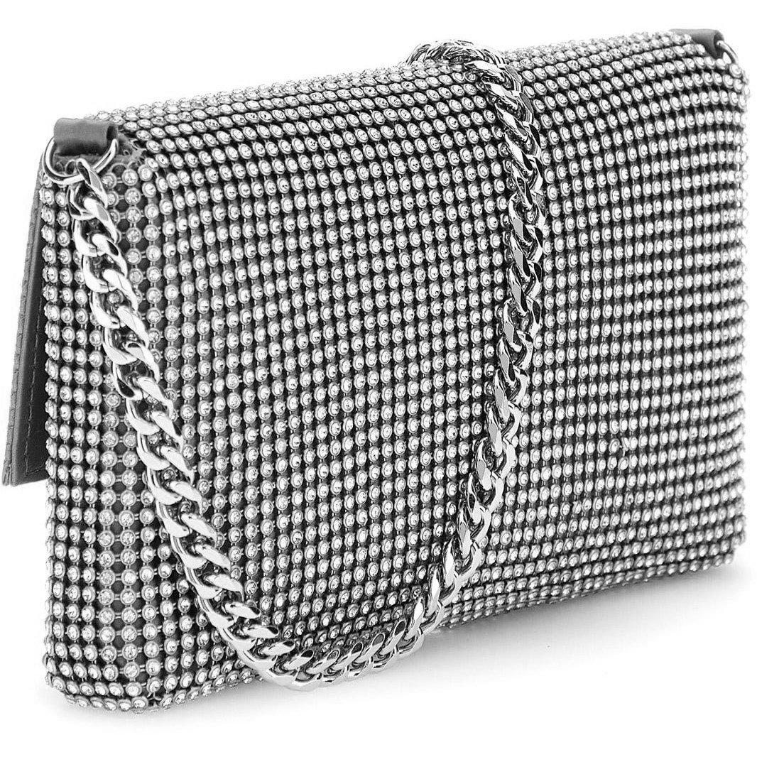 Guess Diamante Flap Clutch Bag