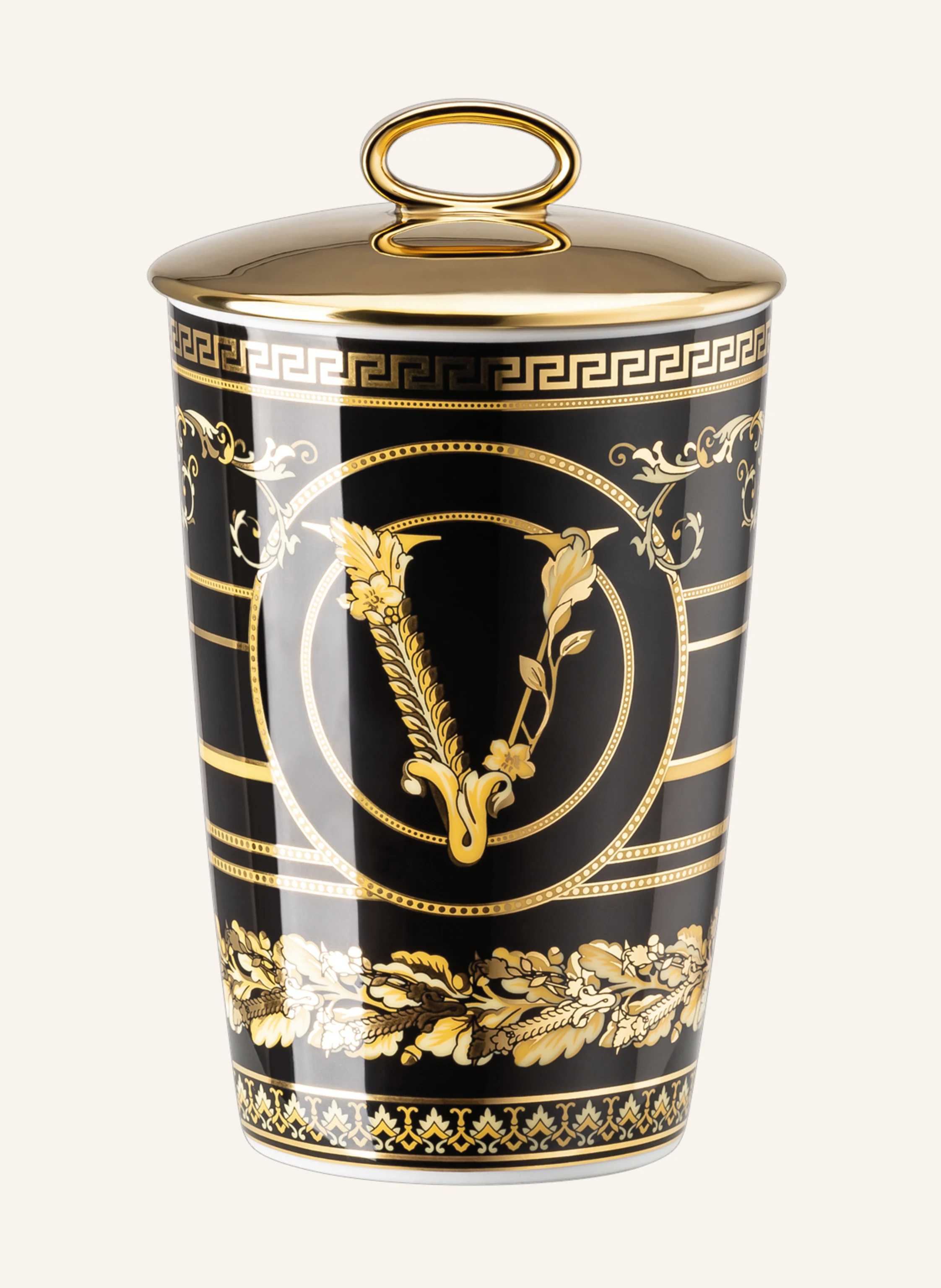 Rosenthal meets VERSACE Tischlicht mit Duftwachs VIRTUS GALA BLACK