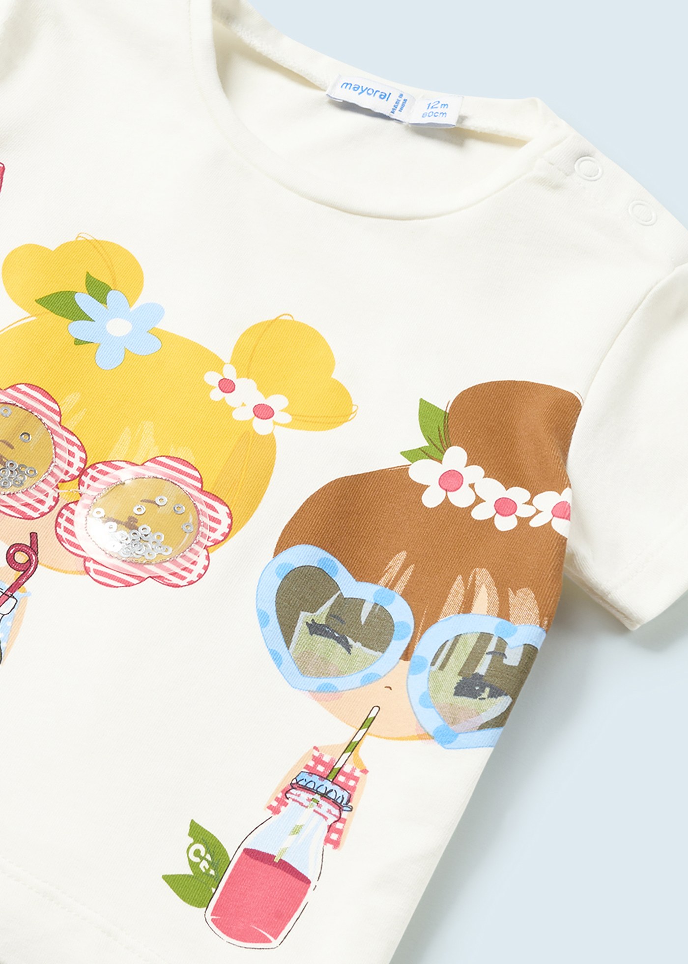 Conjunto de 2 peças com apliques para bebê