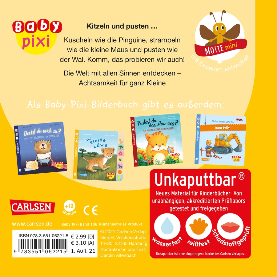 CARLSEN Baby Pixi (unkaputtbar) 106: Kitzeln und pusten, kuscheln und strampeln