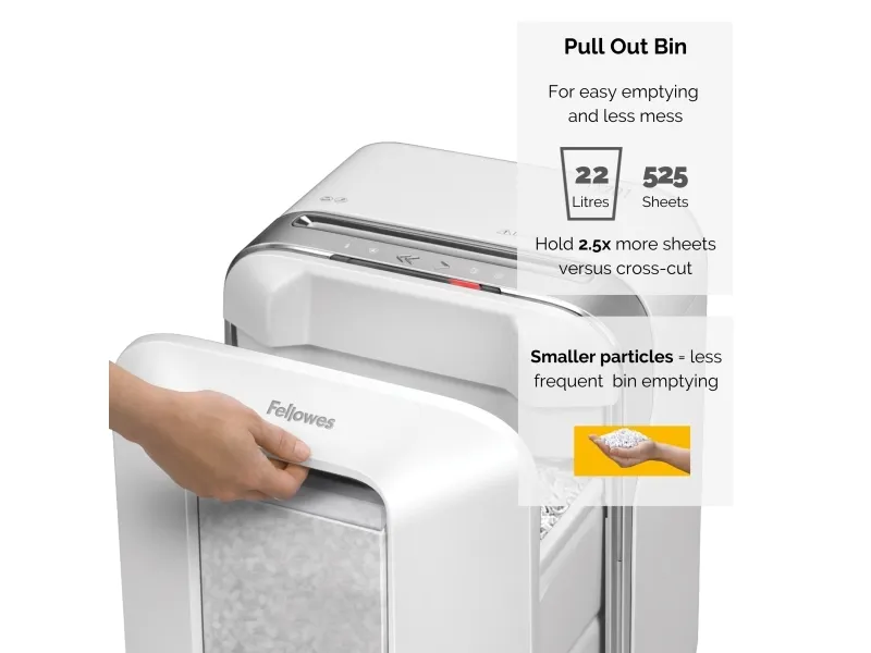 Makulator Fellowes Powershred® LX201 micro-cut 2x12 mm hvid (P-5)