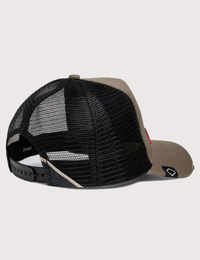 REPLAY CASQUETTE LOGO BICOLORE MARRON