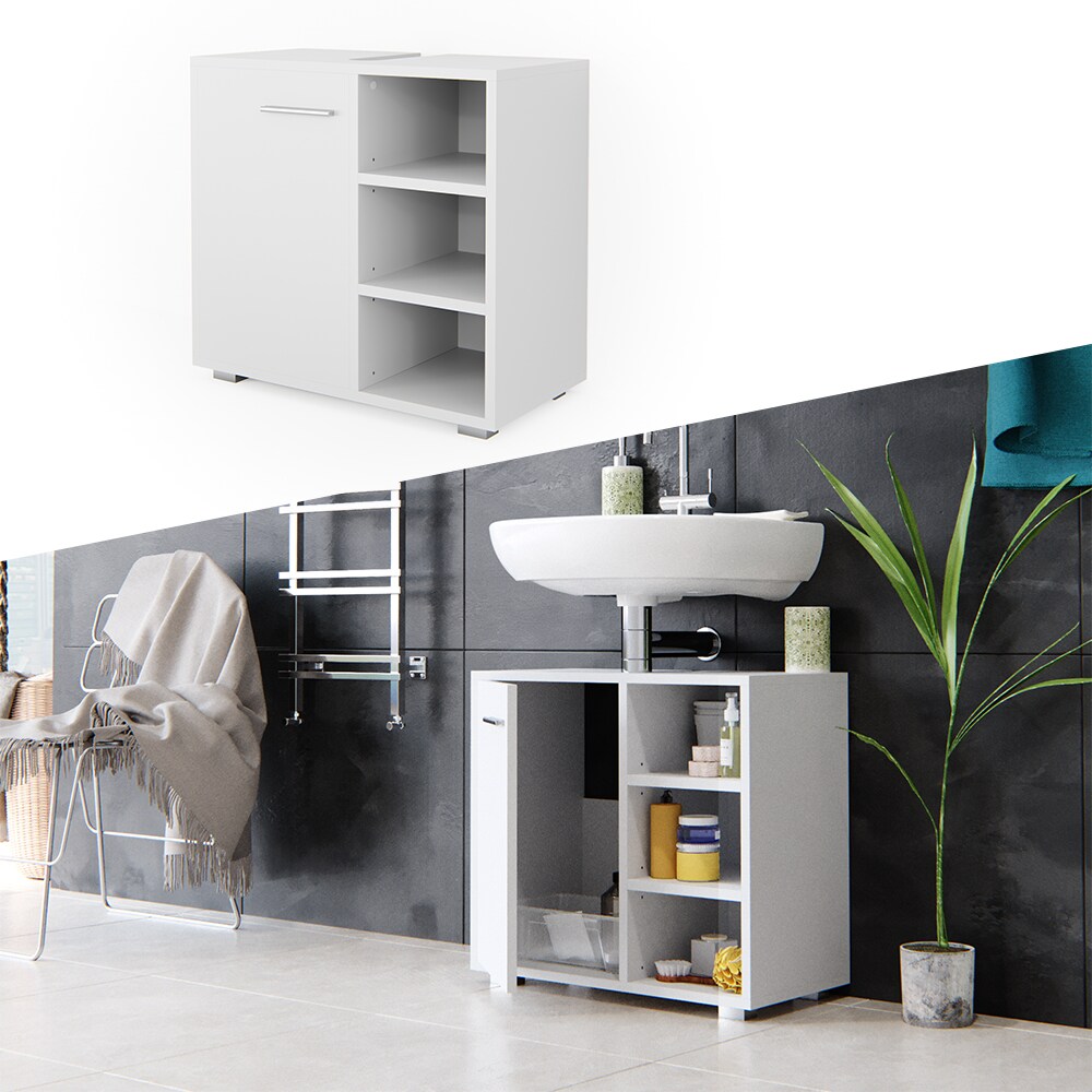 Vicco Waschtischunterschrank Perry Unterschrank Waschbecken Waschtisch Weiß