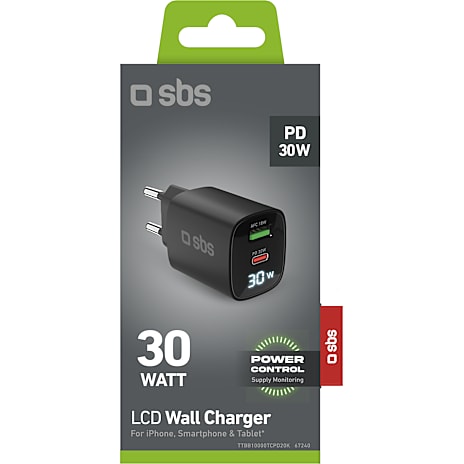 SBS oplader USB-C+A - sort