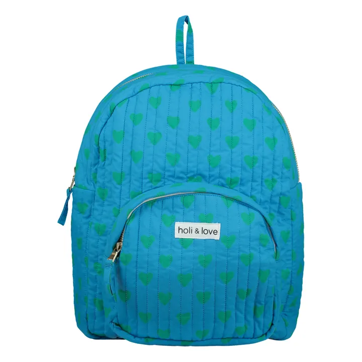 Holi & Love Sac à Dos Cœur Coton Bio | Turquoise