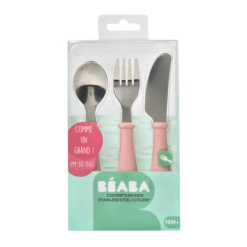 Set de 3 couverts inox old pink - BEABA