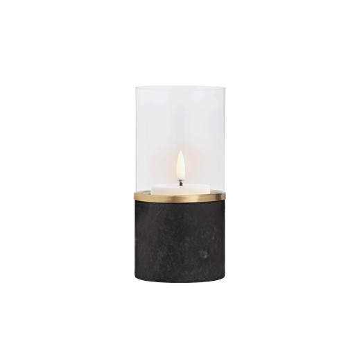 Uyuni Marble Lanterne, Galaxy Black, 8x17x8 cm