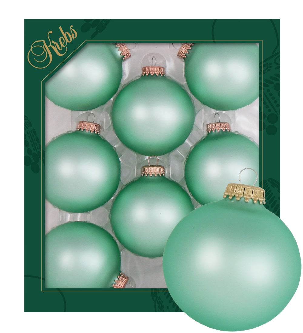 Lichtgroene matte glazen ballen van 7 cm, effen, 8 stuks, kerstballen, kerstversieringen, kerstversieringen voor de kerstboom