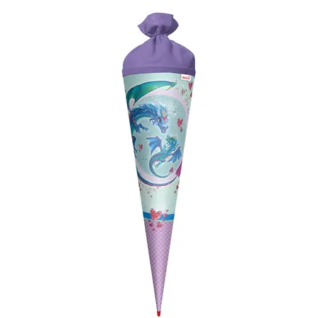 Roth Schultüte Drachenliebe mit Glitter, 70 cm, rund