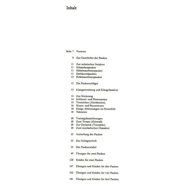 Deutscher Verlag für Musik Schlaginstrumente Pauken