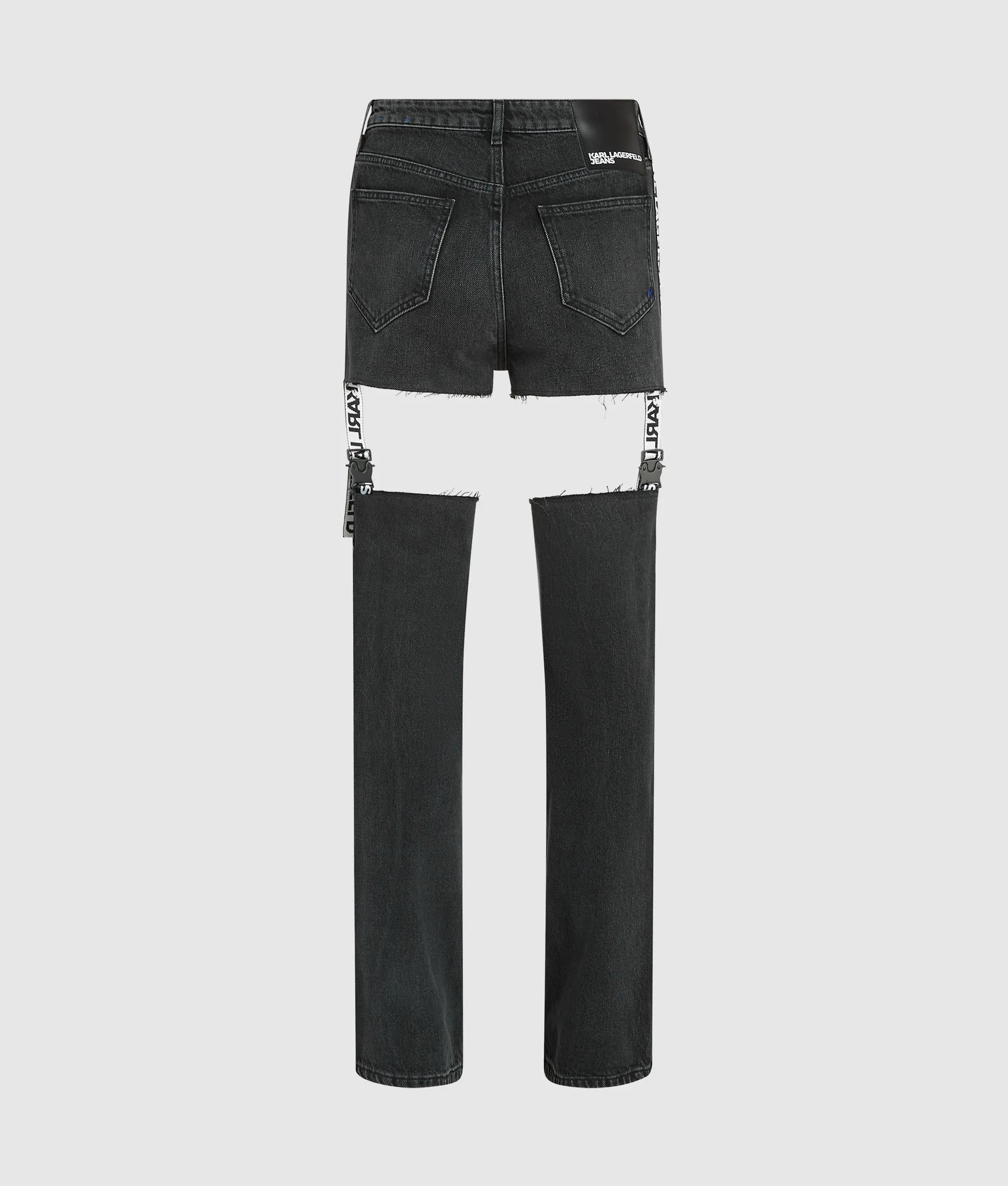 Hoog uitgesneden rechte jeans