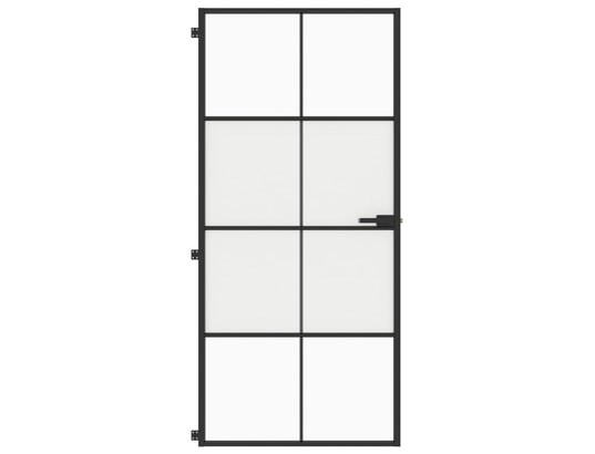 VIDAXL - Porte verre Porte intérieure mince noir 93x201,5 cm verre trempé alumini...