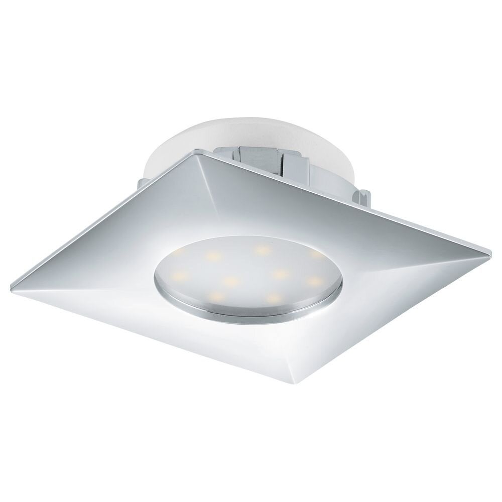 LED inbouwspot, vast, 500lm, 78x78mm, vierkant, chroom