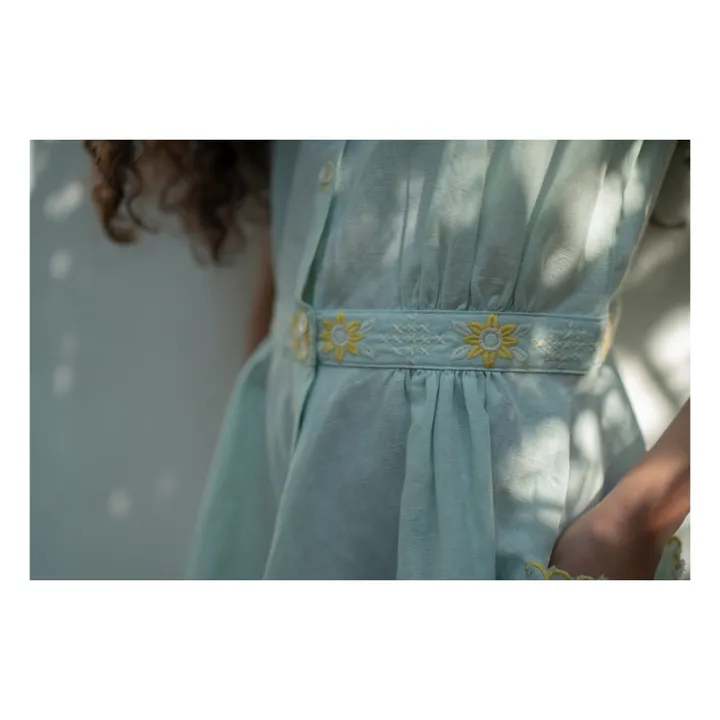 Lali Robe Corset Fleurs Brodées | Vert Menthe