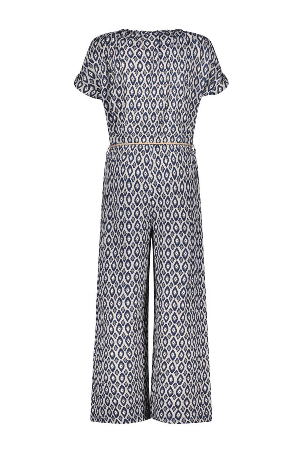 Like Flo jumpsuit met all over print donkerblauw/ecru