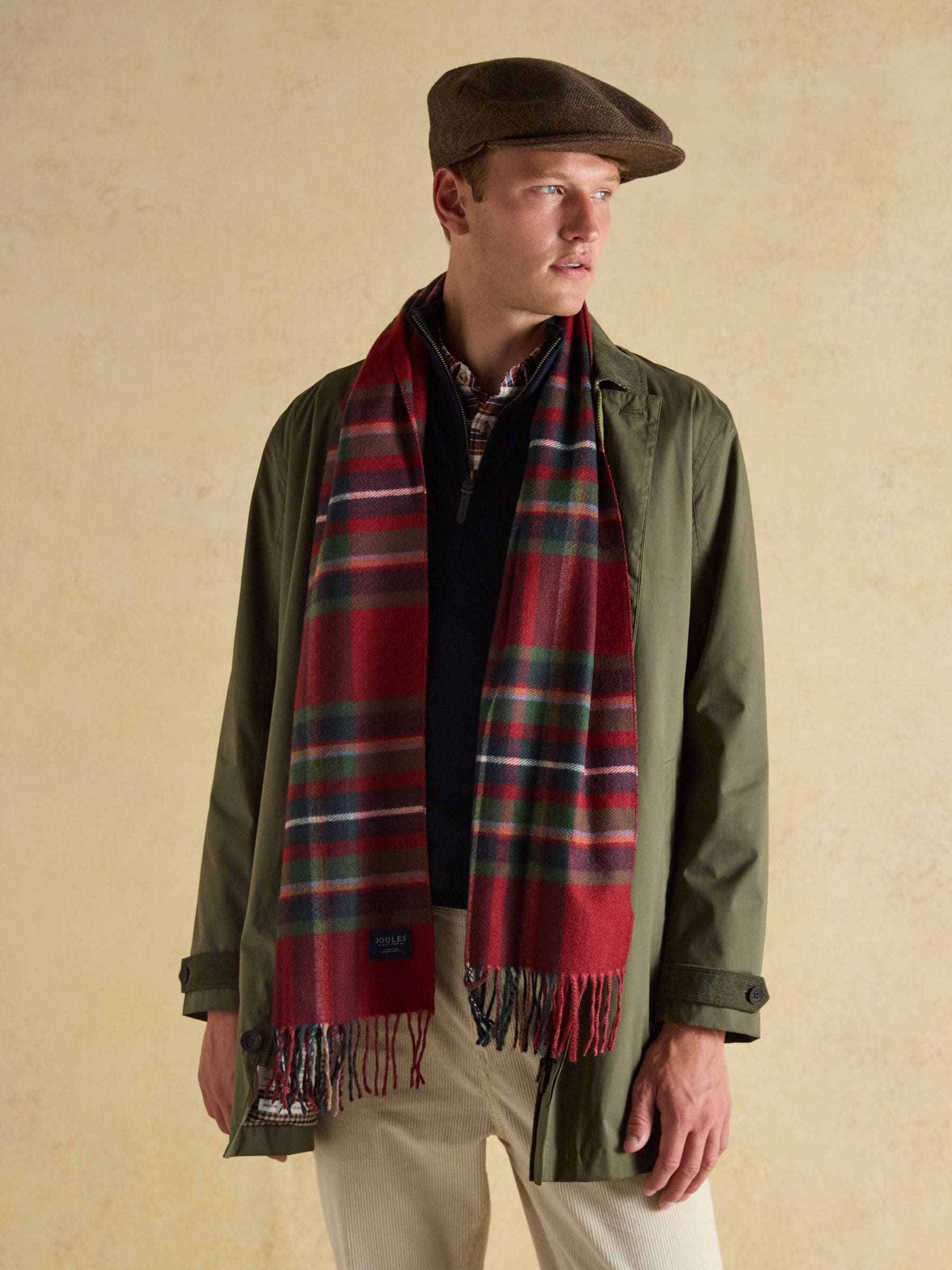 Rood - Joules Langtree Check Scarf