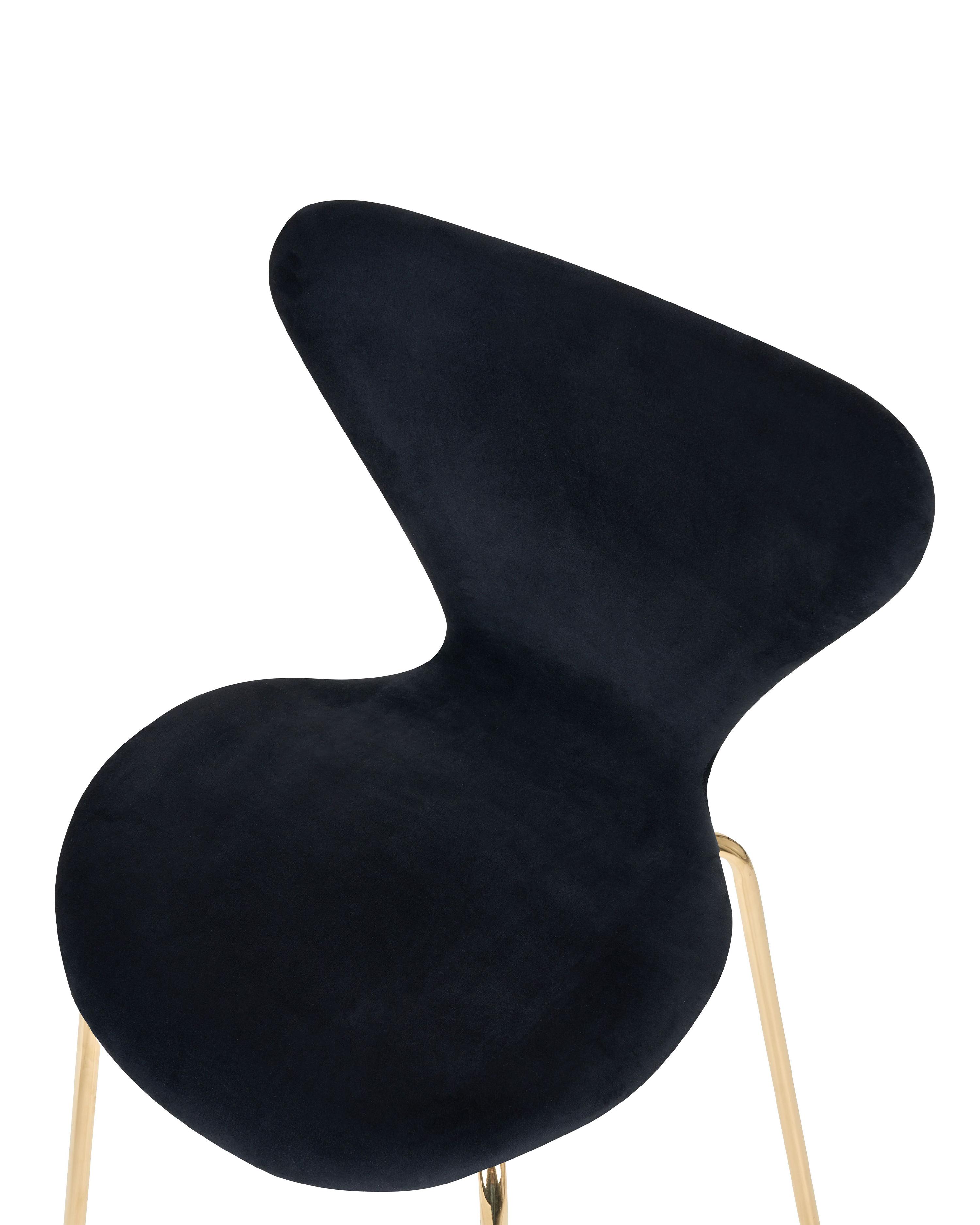 Set van 2 eetkamerstoelen BOONVILLE Fluweel Zwart