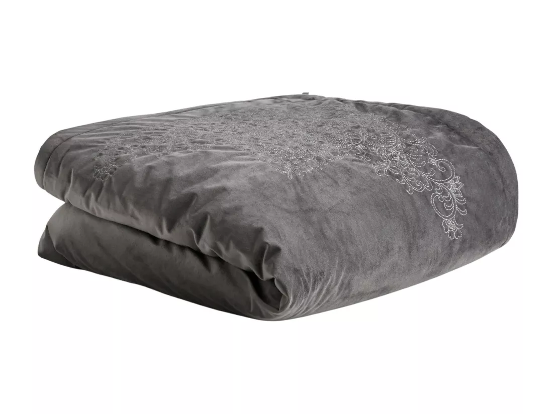 Jeté de lit Arabesque Gris Foncé Velours 200 x 220