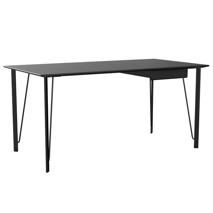 Fritz Hansen - FH3605 Schreibtisch inkl. Schublade, schwarz / Esche schwarz lackiert