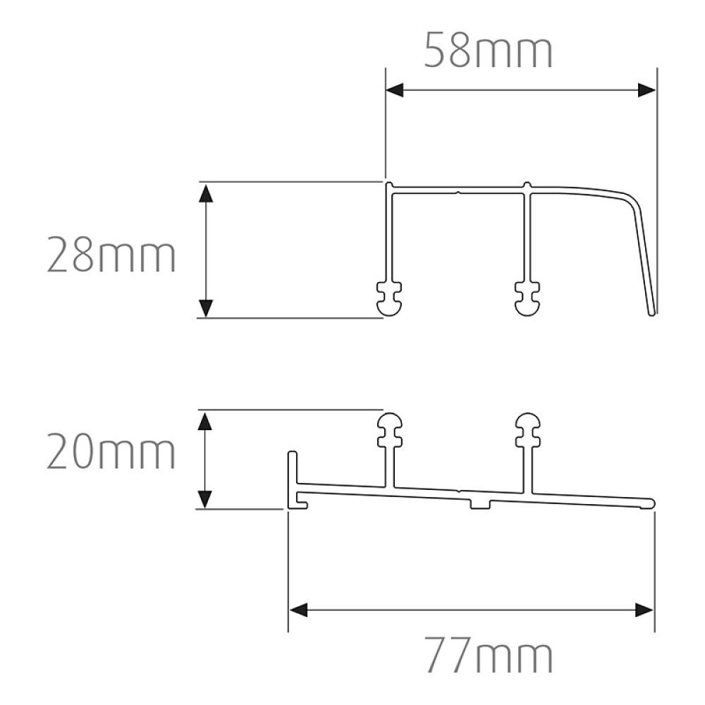 SKINNEPAKKE HALLE PRIMOLUX 2-SPOR L=2095