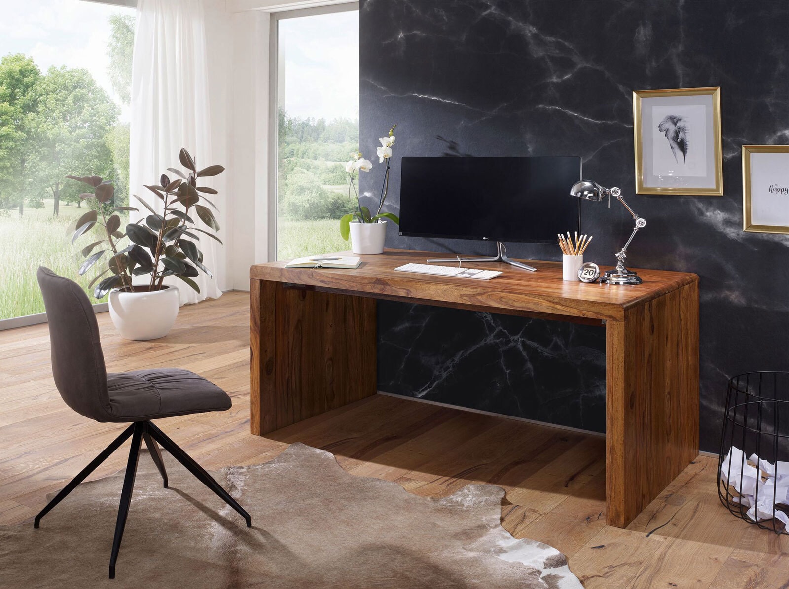 Schreibtisch BOHA 140 x 80 cm braun