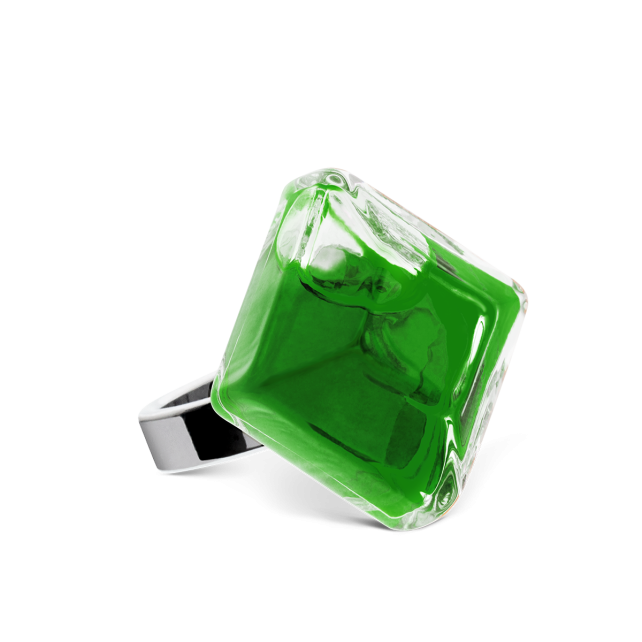 Bague en verre soufflé - Gaia Medium Transparent
