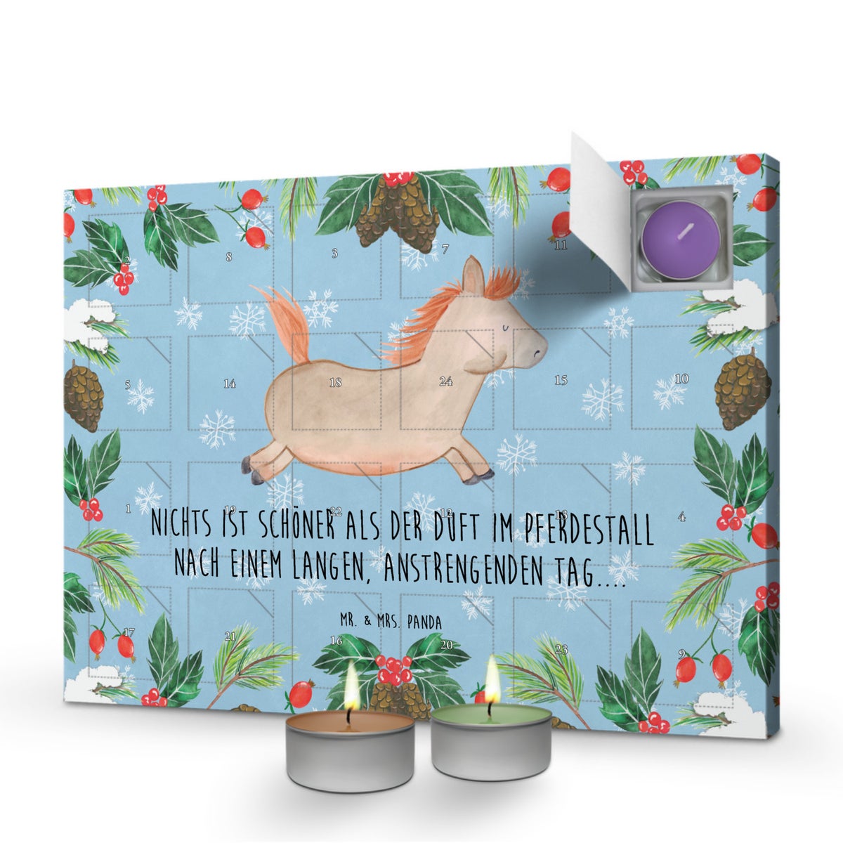Mr. & Mrs. Panda Geurkaars Adventskalender Paard Springen - Pastelblauw