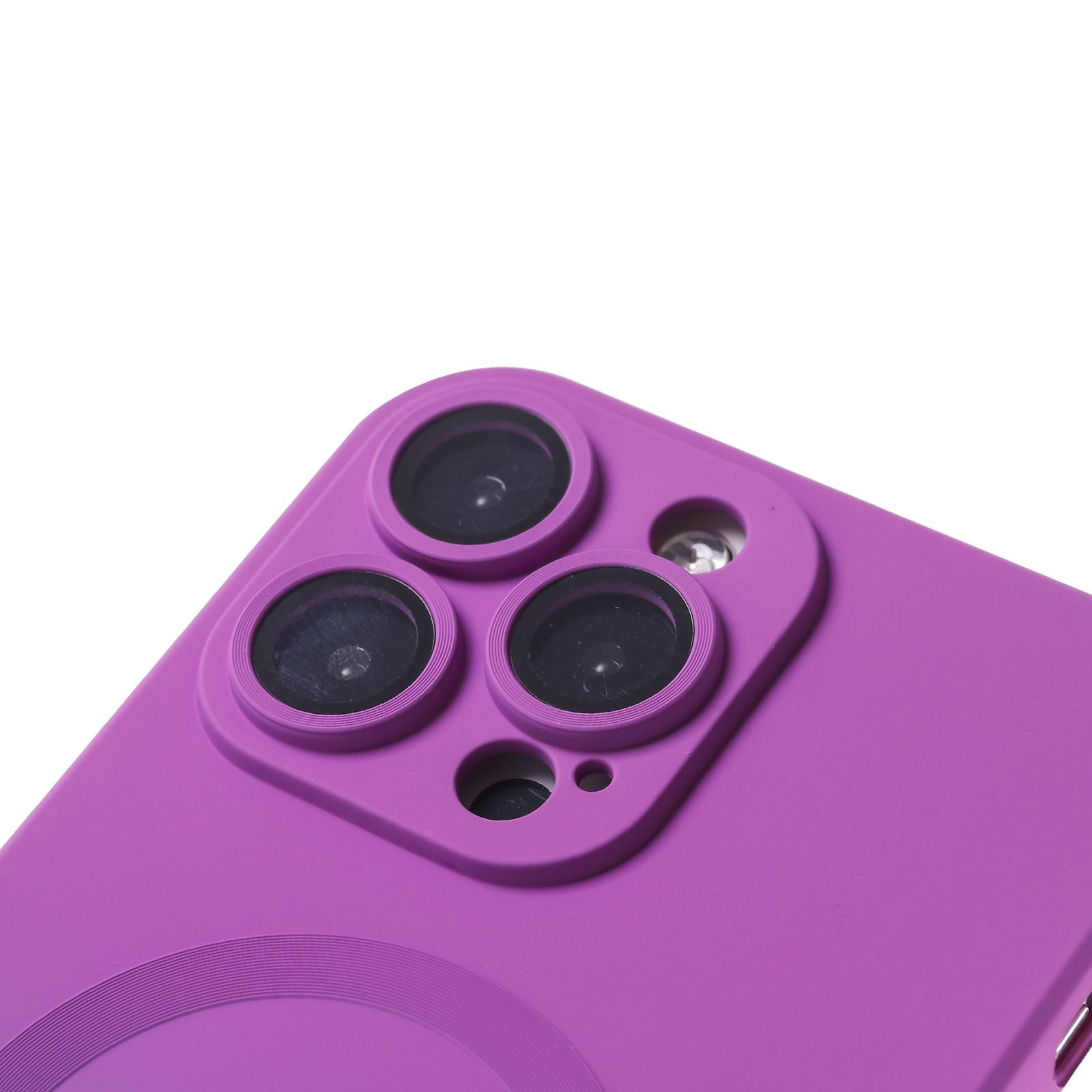 iPhone 14 Pro MagSafe Gummi Case Hülle Kameraglasschutz mit Farbverlauf - Lila / Grau