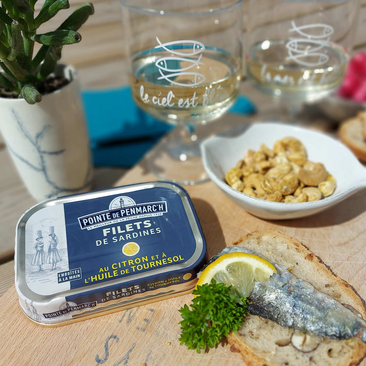 Filets de sardines au citron et à l'huile de tournesol