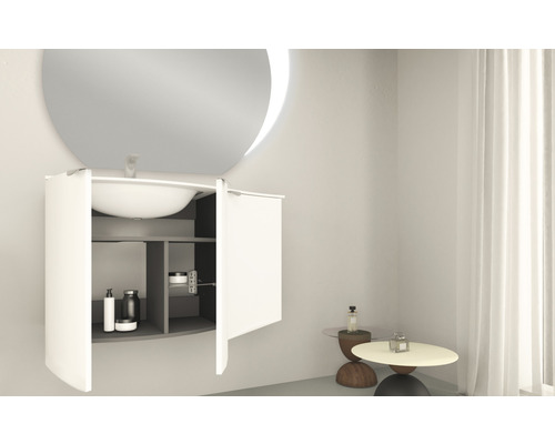 Badkamermeubel Baden Haus Onda BxHxD 69 x 70 x 51 cm Frontkleur wit mat mat