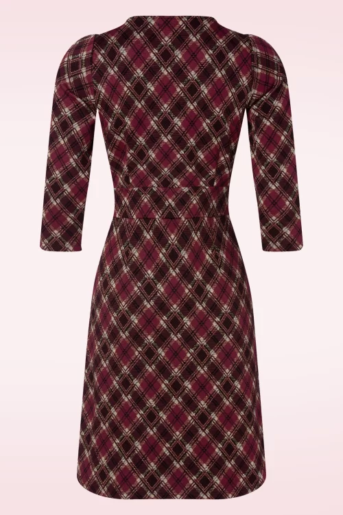 King Louie Mona Riley jacquard jurk in Cabernet rood