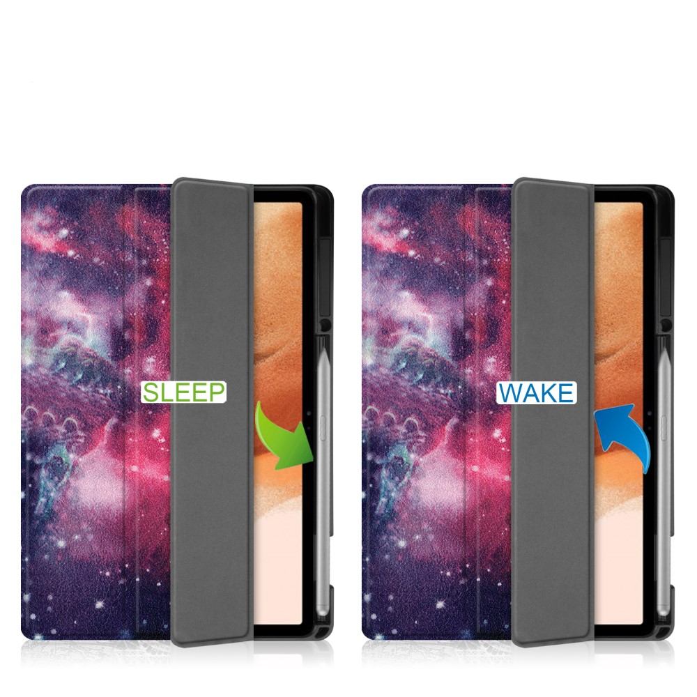 Samsung Galaxy Tab S7 FE 5G Leder Tasche Smart Cover Schutzhülle   S-Pen Halterung - Galaxie