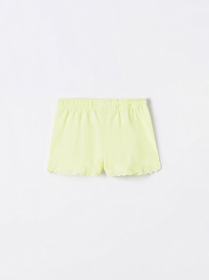 Calções com bordado suíço - Degradê amarelo