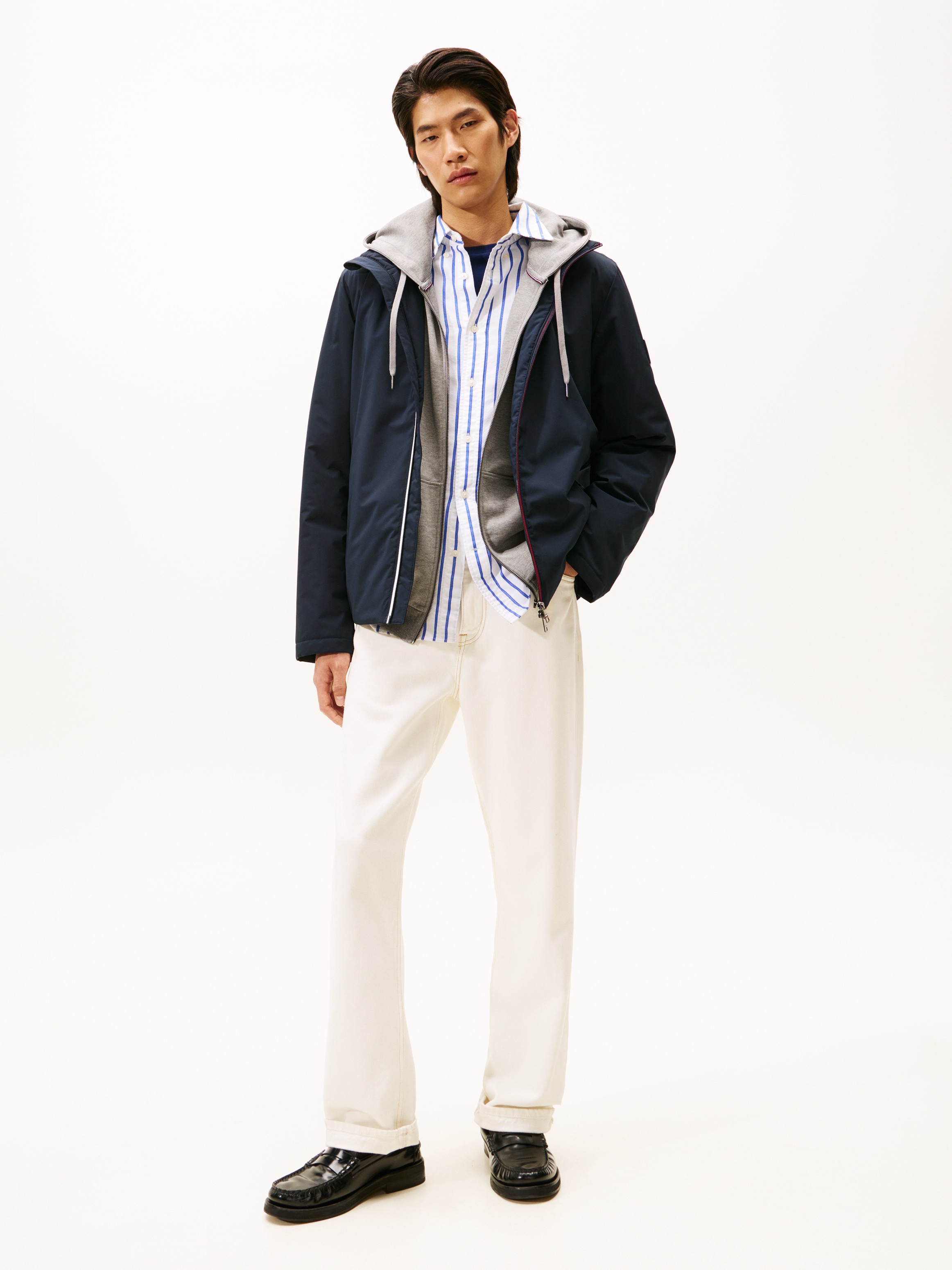 Tommy Hilfiger Funktionsjacke »HOODED JACKET« mit Kapuze Kapuzenjacke Freizeitjacke Übergangsjacke Funktionsjacke