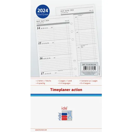rido/idé Wochenkalendarium Zeitplansysteme 2024 Blattgröße 9,3 x 17,2 cm