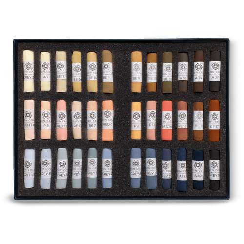 UNISON COLOUR Soft-Pastellkreiden, 36er-Sets, ganze Kreiden